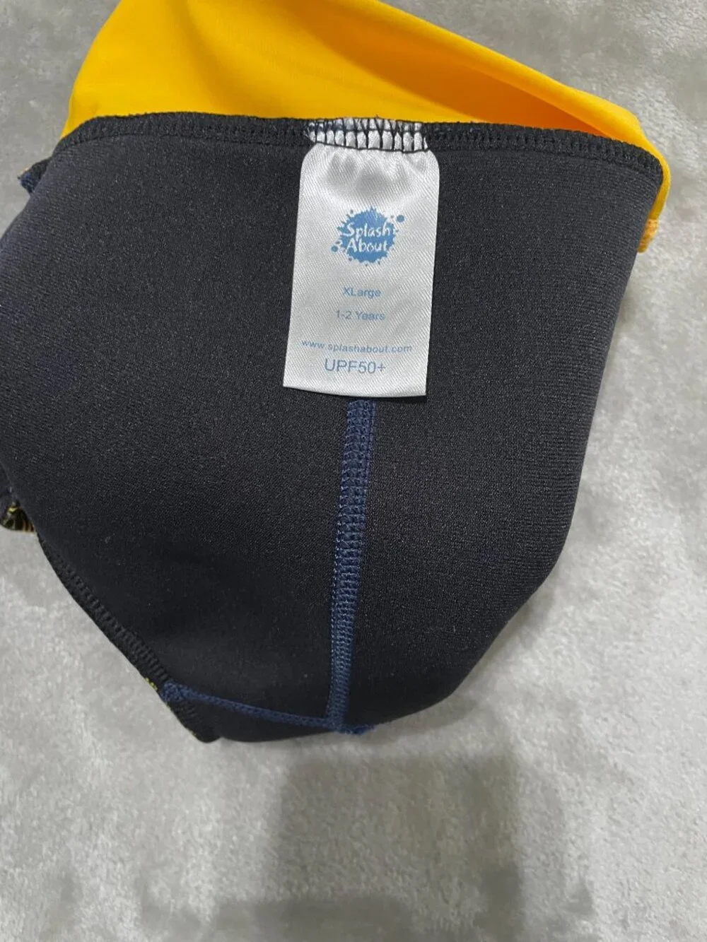Splash About Happy Nappy Reusable Swim Diaper Navy & Yellow Size 1-2yr & 2-3Yr